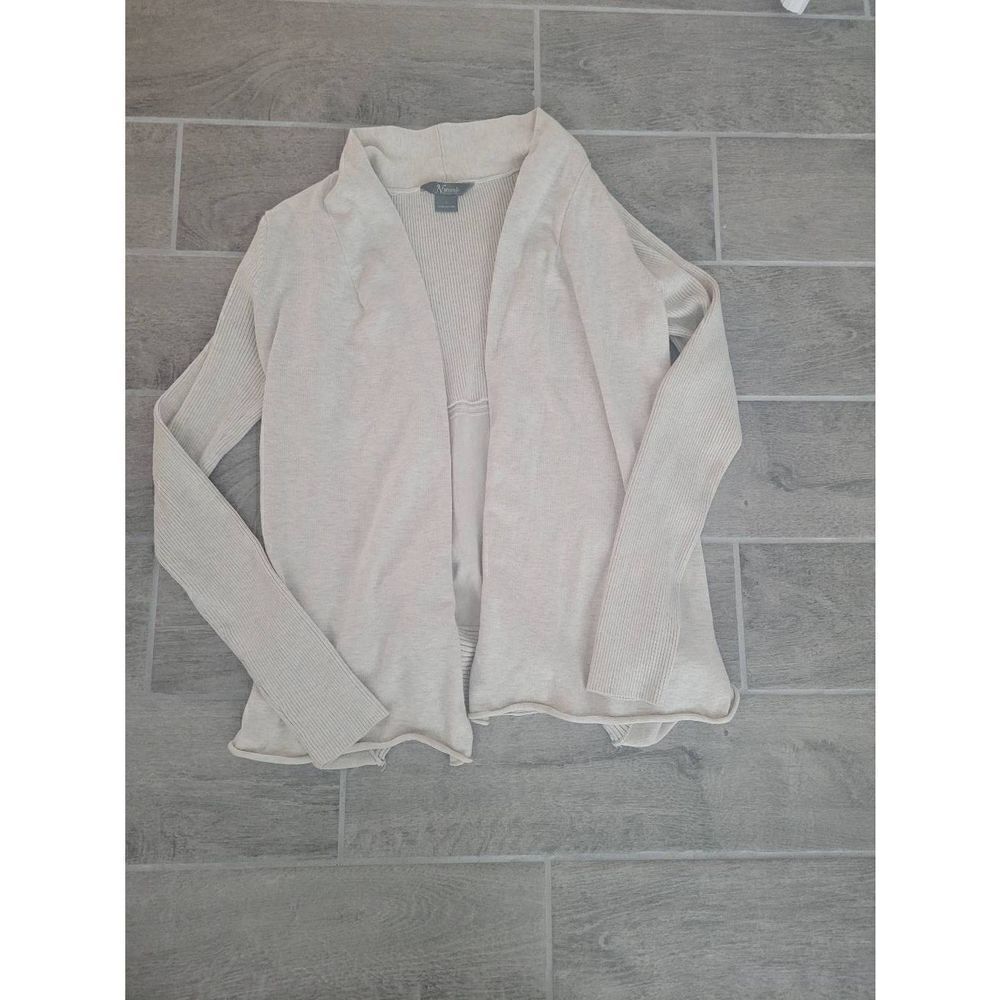 Natural Reflections Open Front Cardigan Sweater Beige Size Small/Medium